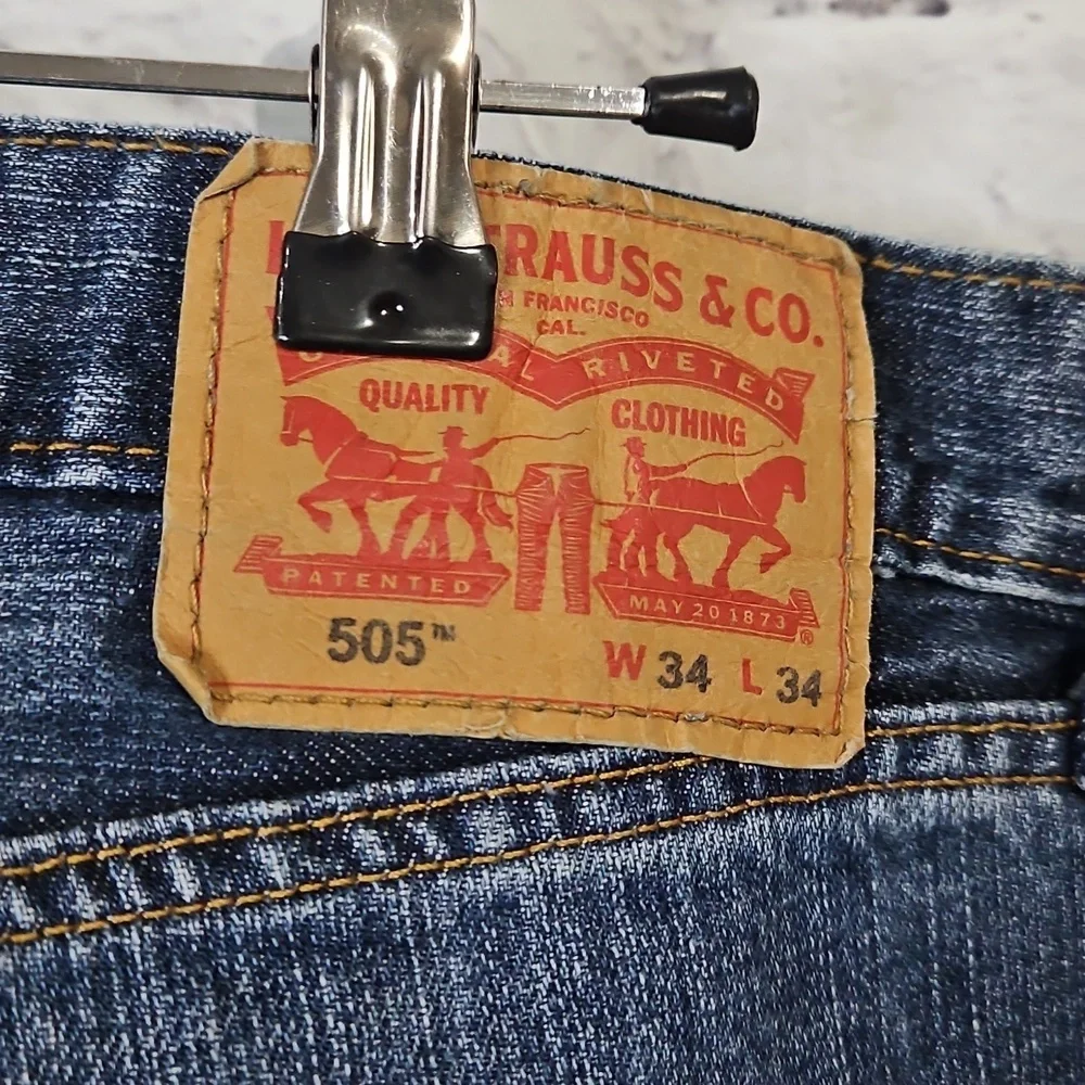 Levi's Dark Blue 505 Straight Jeans